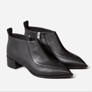 Everlane black leather Ankle boots 8.5 Pointed Toe